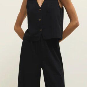 Z Supply Vista Black Linen Pant and Vest in Size Small